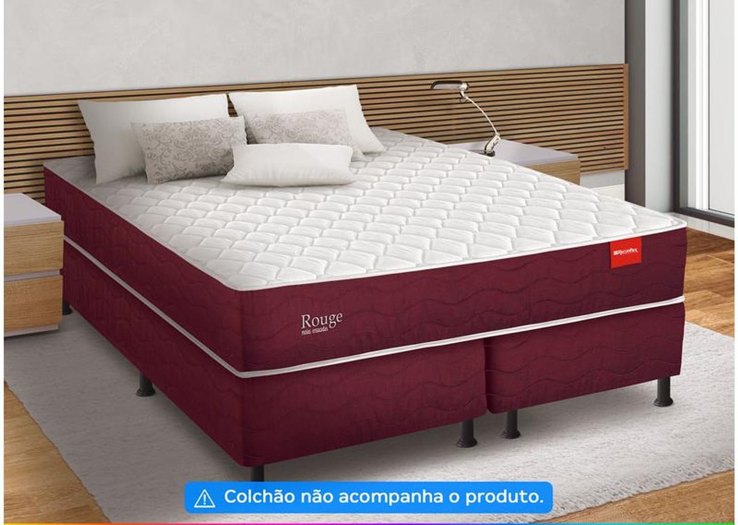 Base Cama Box Queen Reconflex 25x158x198cm Rouge