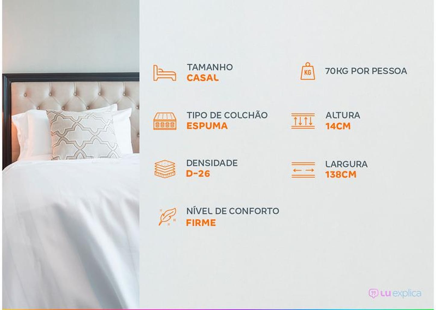 Colchão Casal Prorelax de Espuma D26 14x138x188cm Azaléia