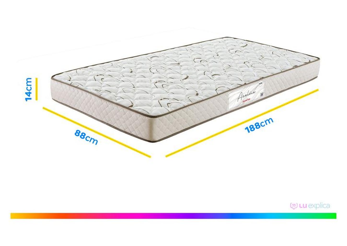 Colchão Solteiro Padrão Prorelax de Espuma D26 14x88x188cm Azaléia