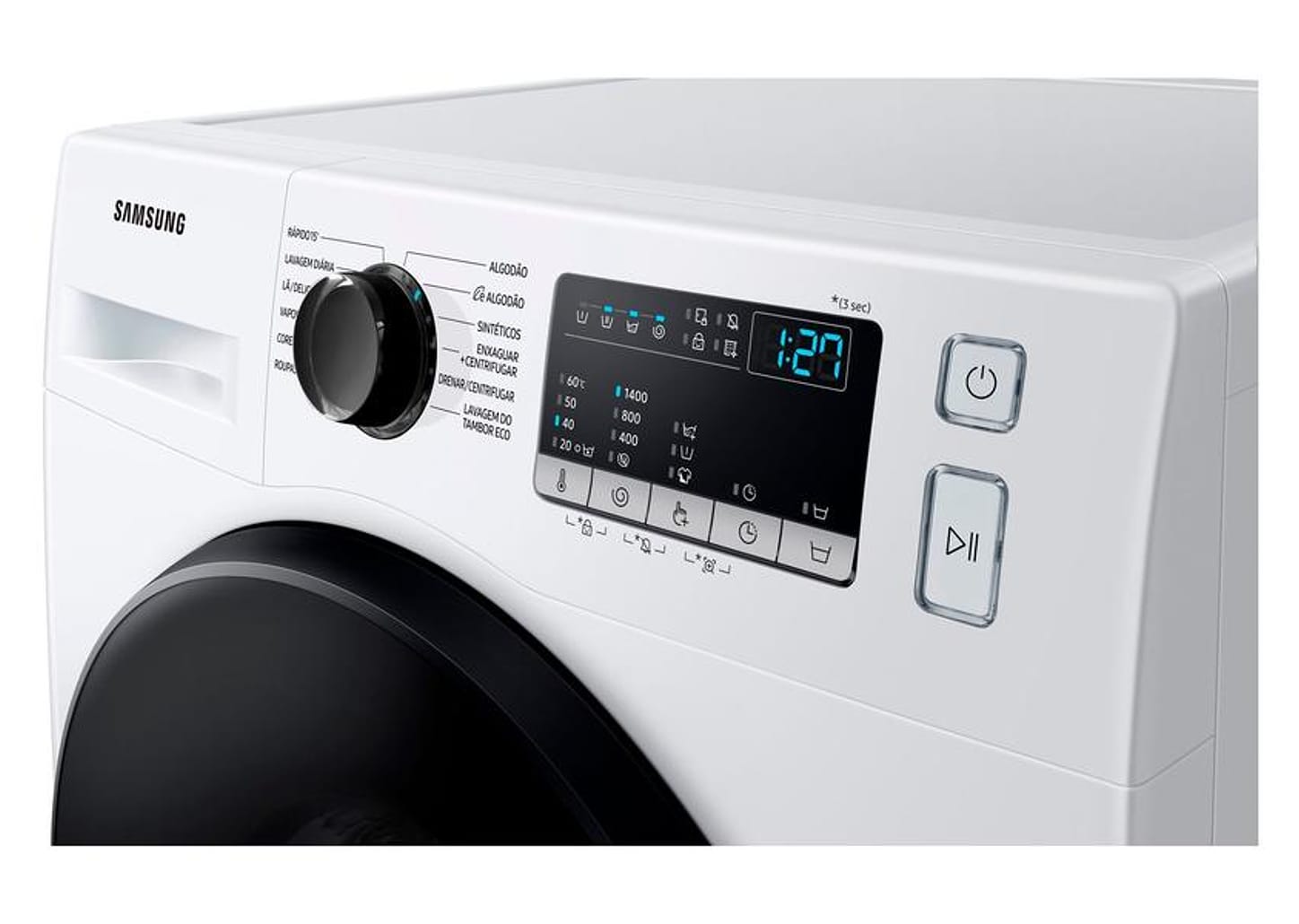 Lavadora de Roupas Samsung Inverter 11kg Cesto Inox 12 Programas de Lavagem Branca WW11T4040BE/AZ