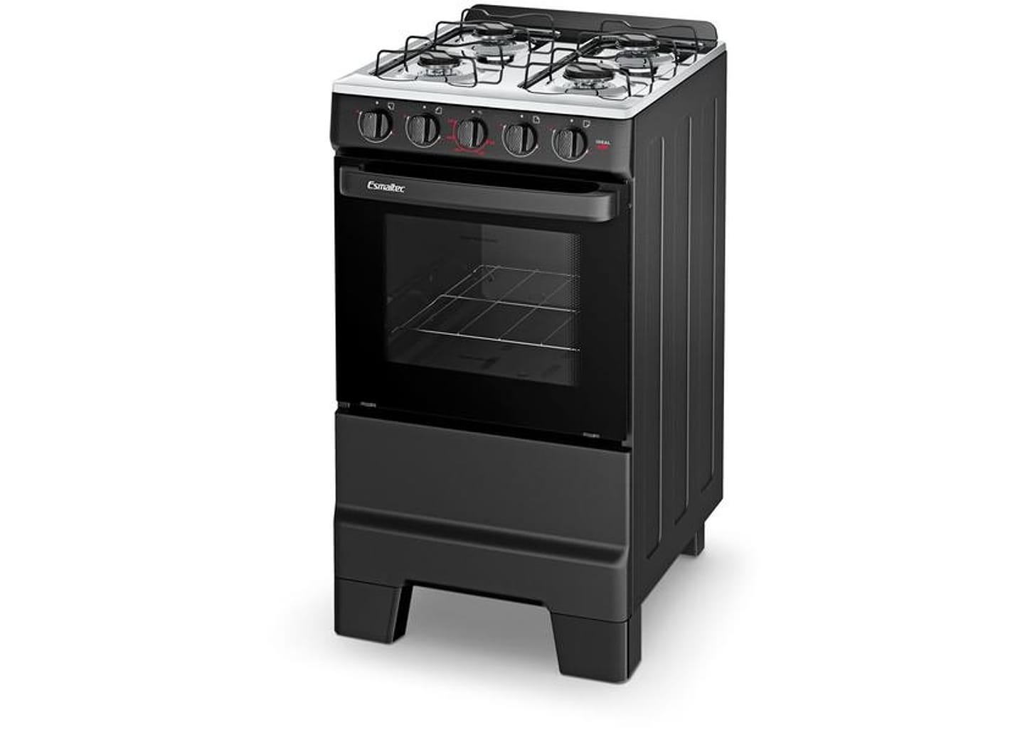 Fogão 4 Bocas Esmaltec Preto Ideal Pop 4120