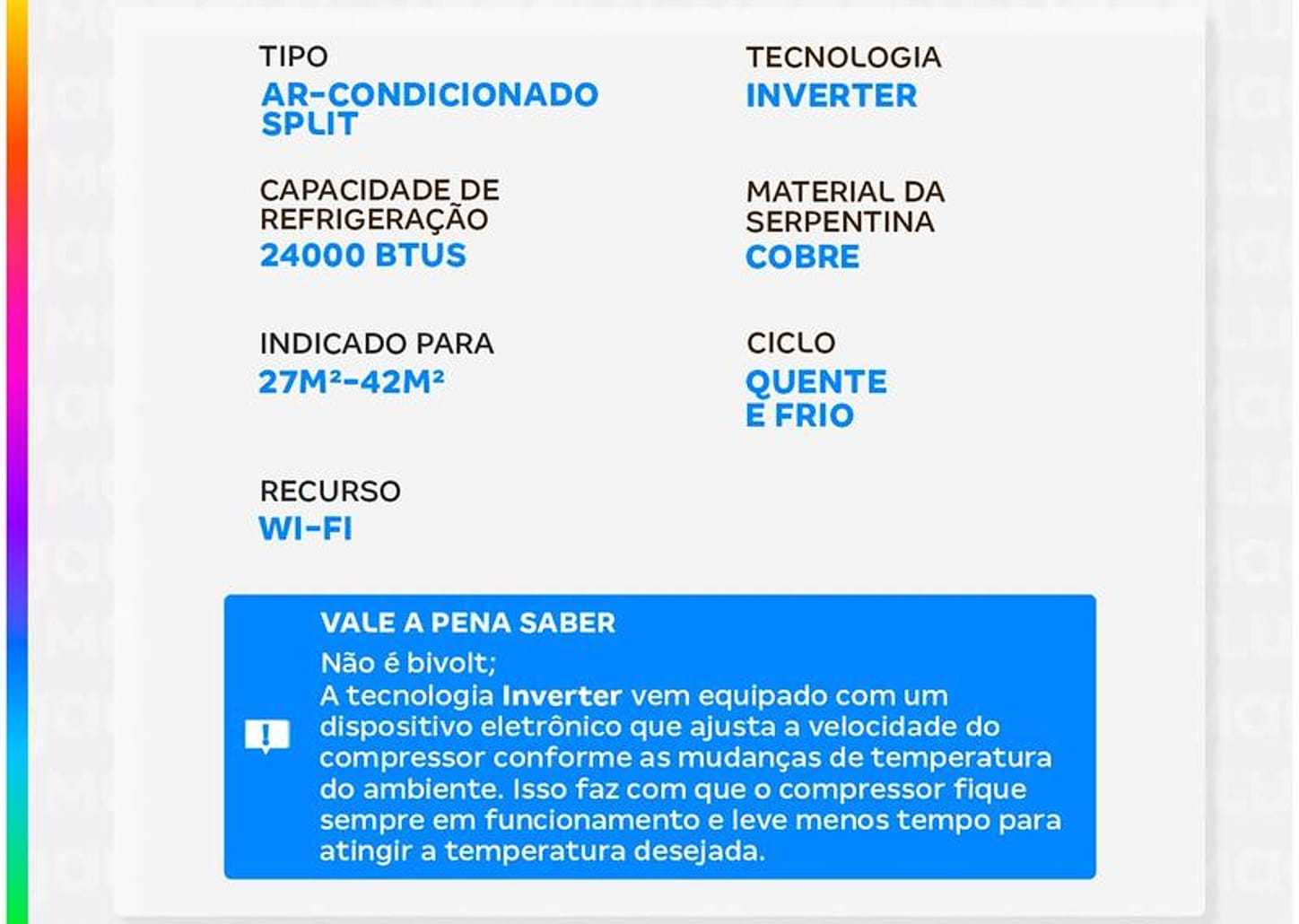 Ar-condicionado Split Gree Inverter 24.000 BTUs Quente e Frio Auto Inverter G-Diamond
