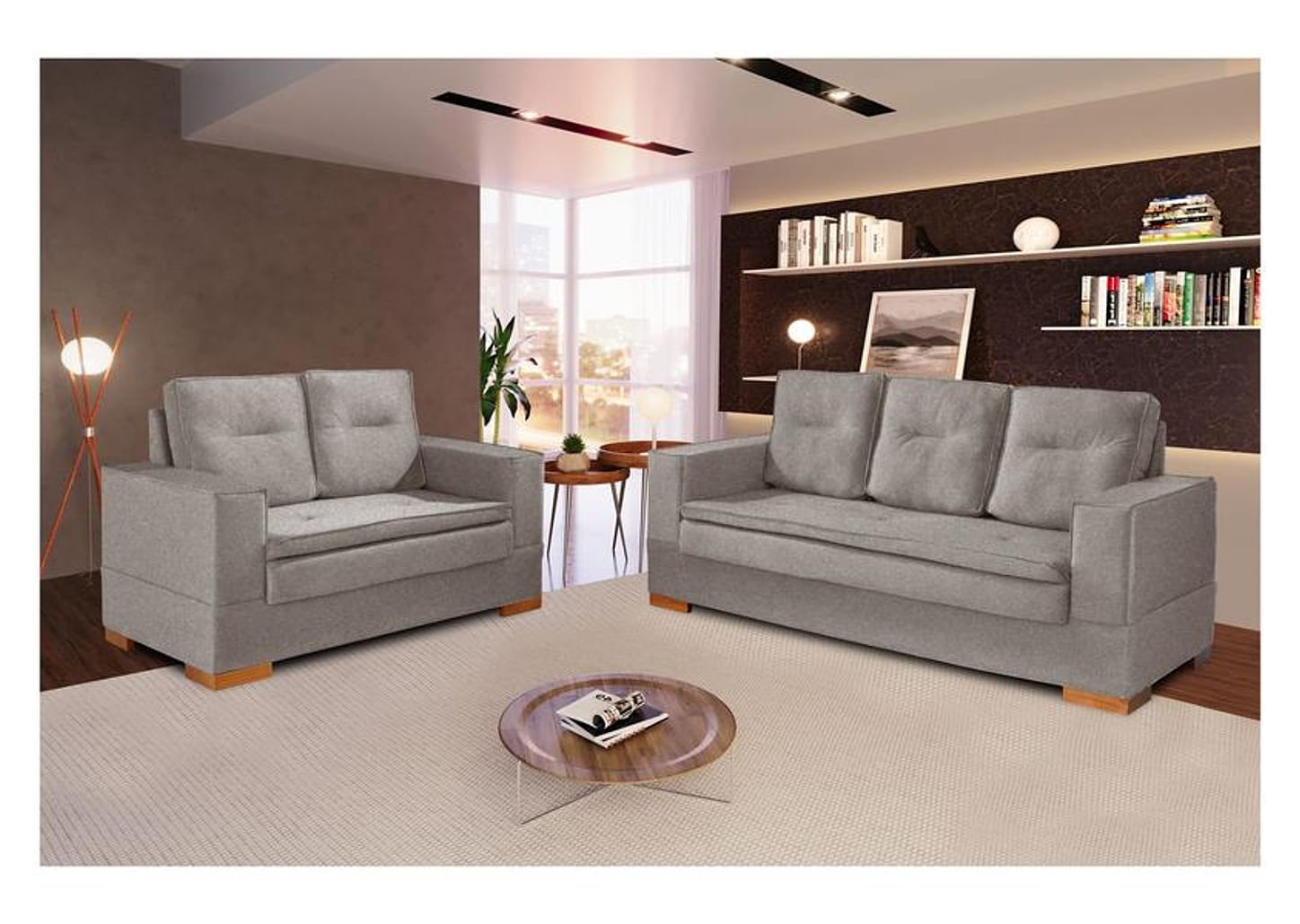 Conjunto de Sofás 2 e 3 Lugares Valência JW Estofados