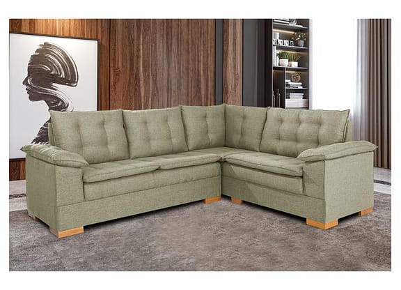 Sofá de Canto 5 Lugares Veludo Ideale JW Estofados