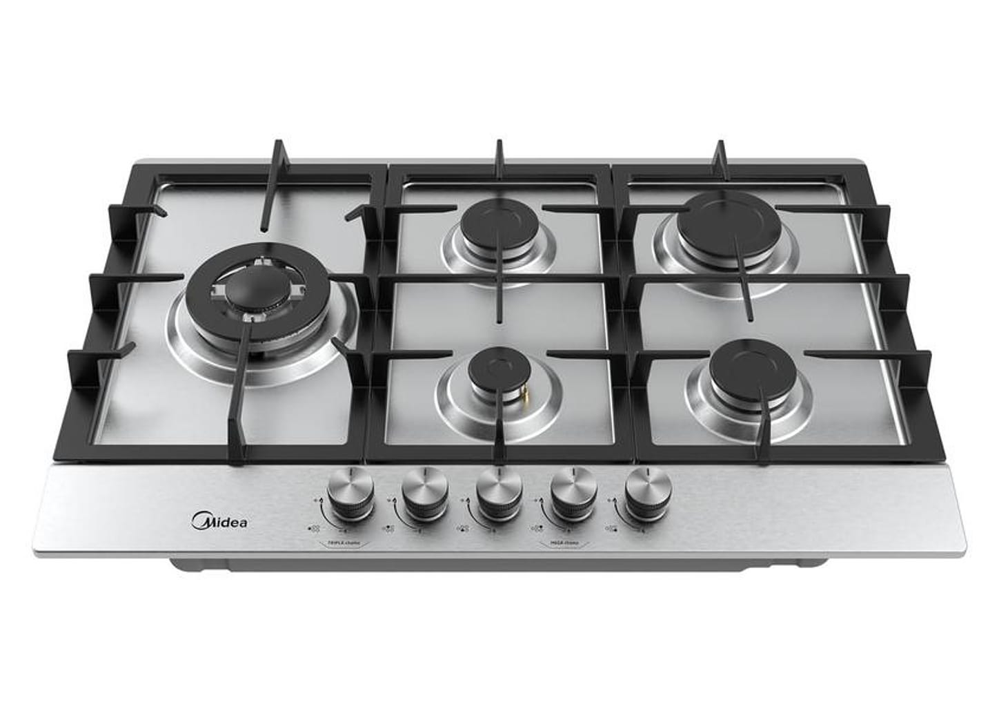 Cooktop 5 Bocas a Gás Natural Midea Tripla Chama Acendimento Automático CYB5B