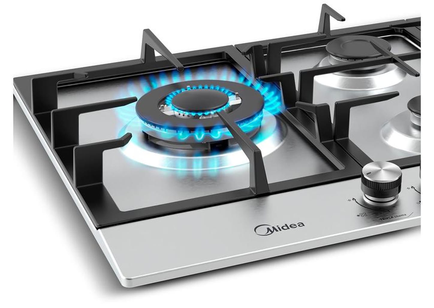 Cooktop 5 Bocas a Gás Natural Midea Tripla Chama Acendimento Automático CYB5B