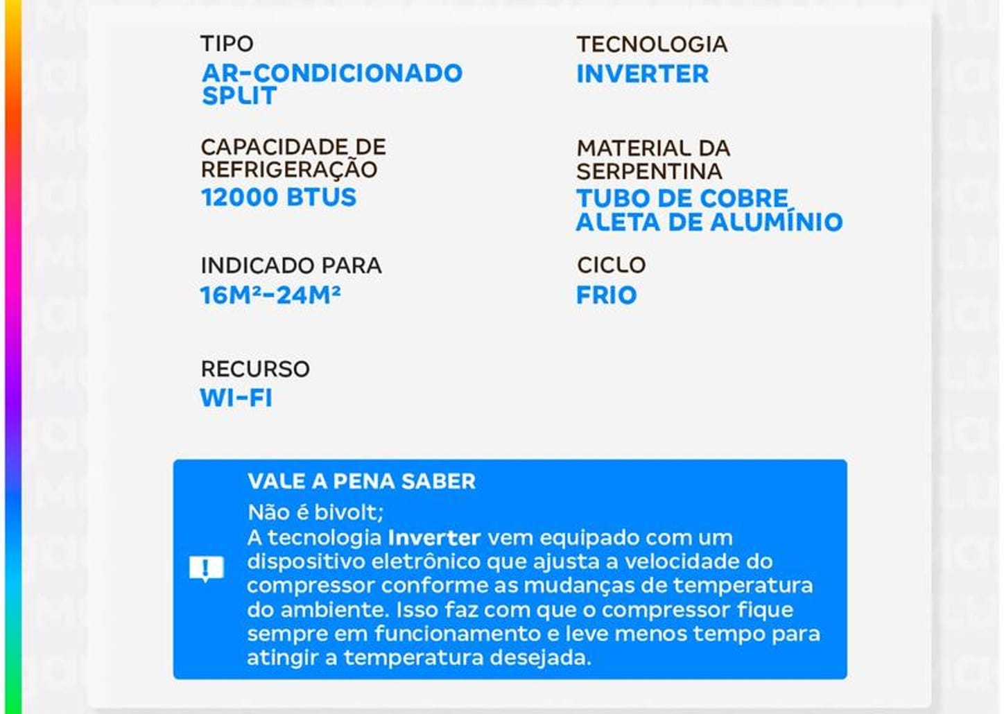 Ar-condicionado Split Gree Inverter 12.000 BTUs Frio Auto G-Top
