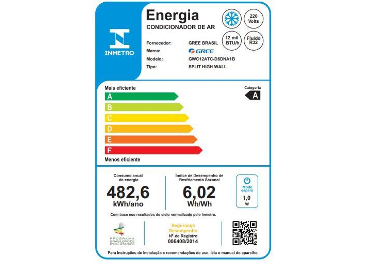 Ar-condicionado Split Gree Inverter 12.000 BTUs Frio Auto G-Top