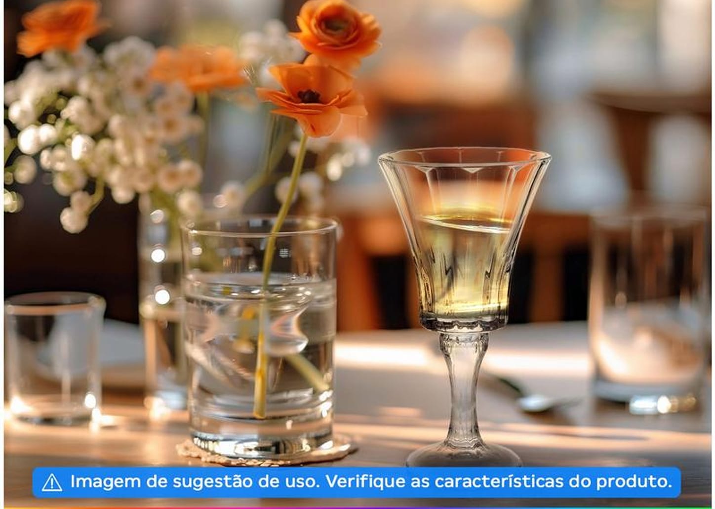 Jogo de Taças de Vidro para Água e vinho Transparente 230ml 6 Peças Hauskraft Jennie