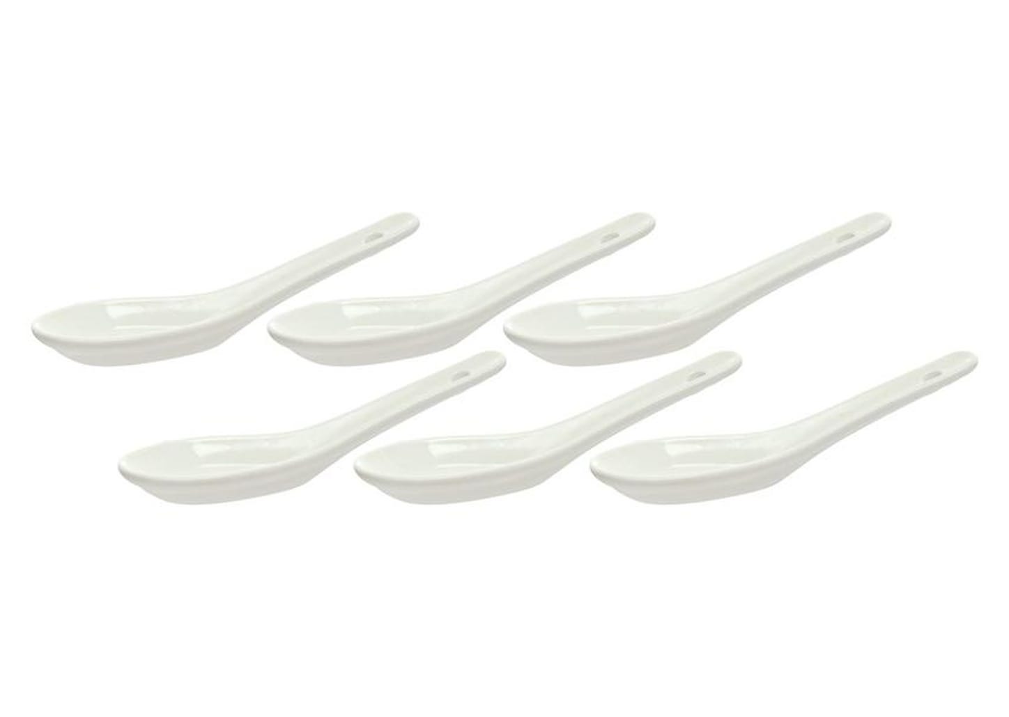 Jogo de Colher de Porcelana Hauskraft Finger Food Branco 6 Peças