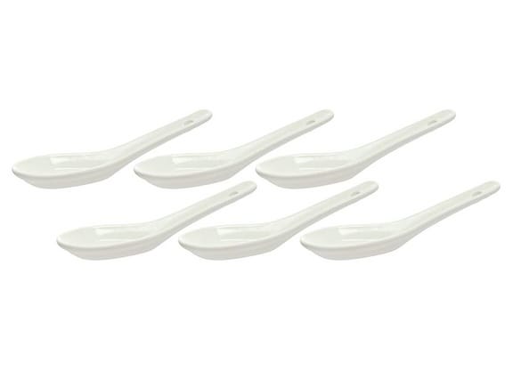 Jogo de Colher de Porcelana Hauskraft Finger Food Branco 6 Peças