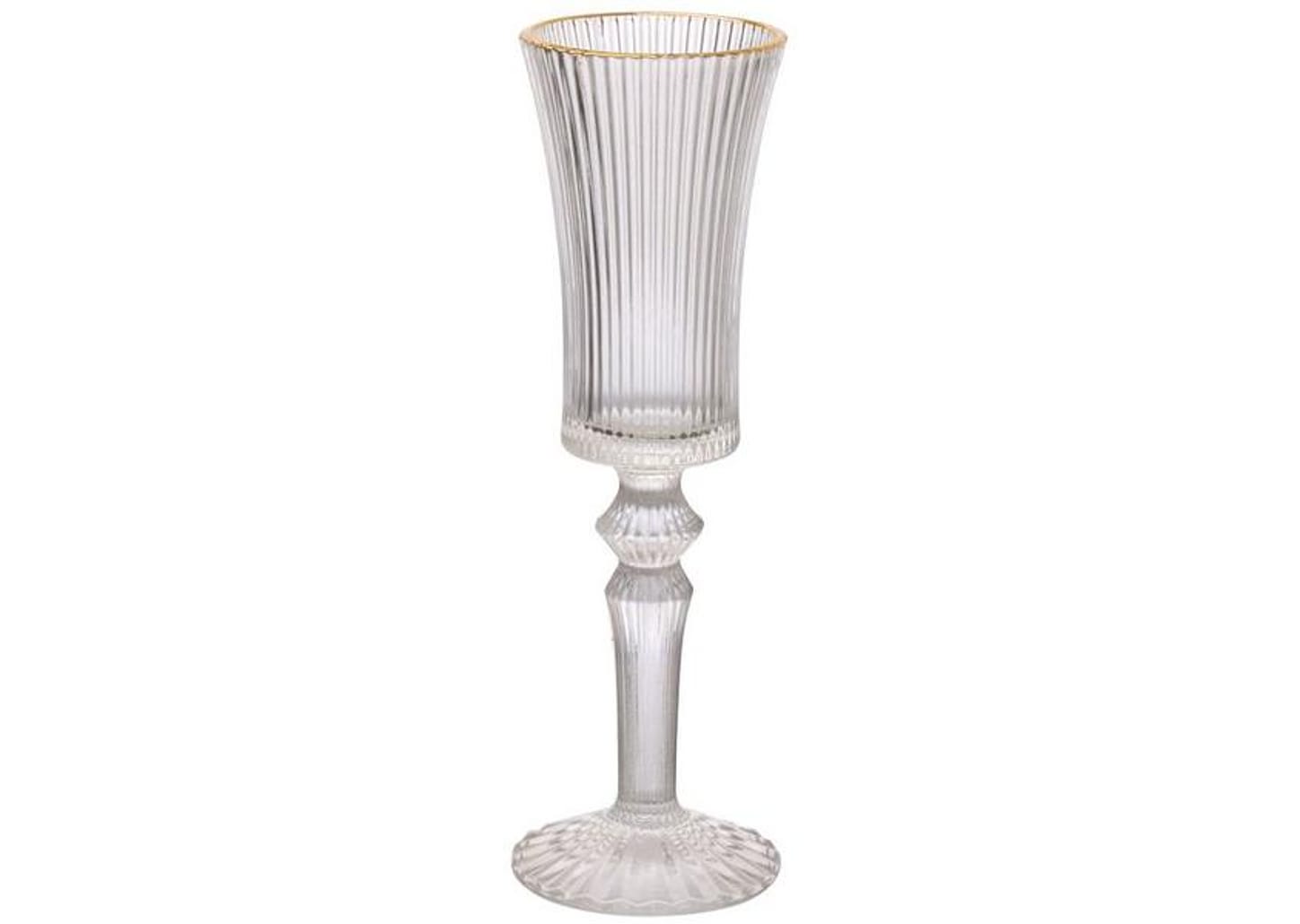 Jogo de Taças de Vidro para Champanhe Transparente e Dourado 150ml 6 Peças Hauskraft Graffiato