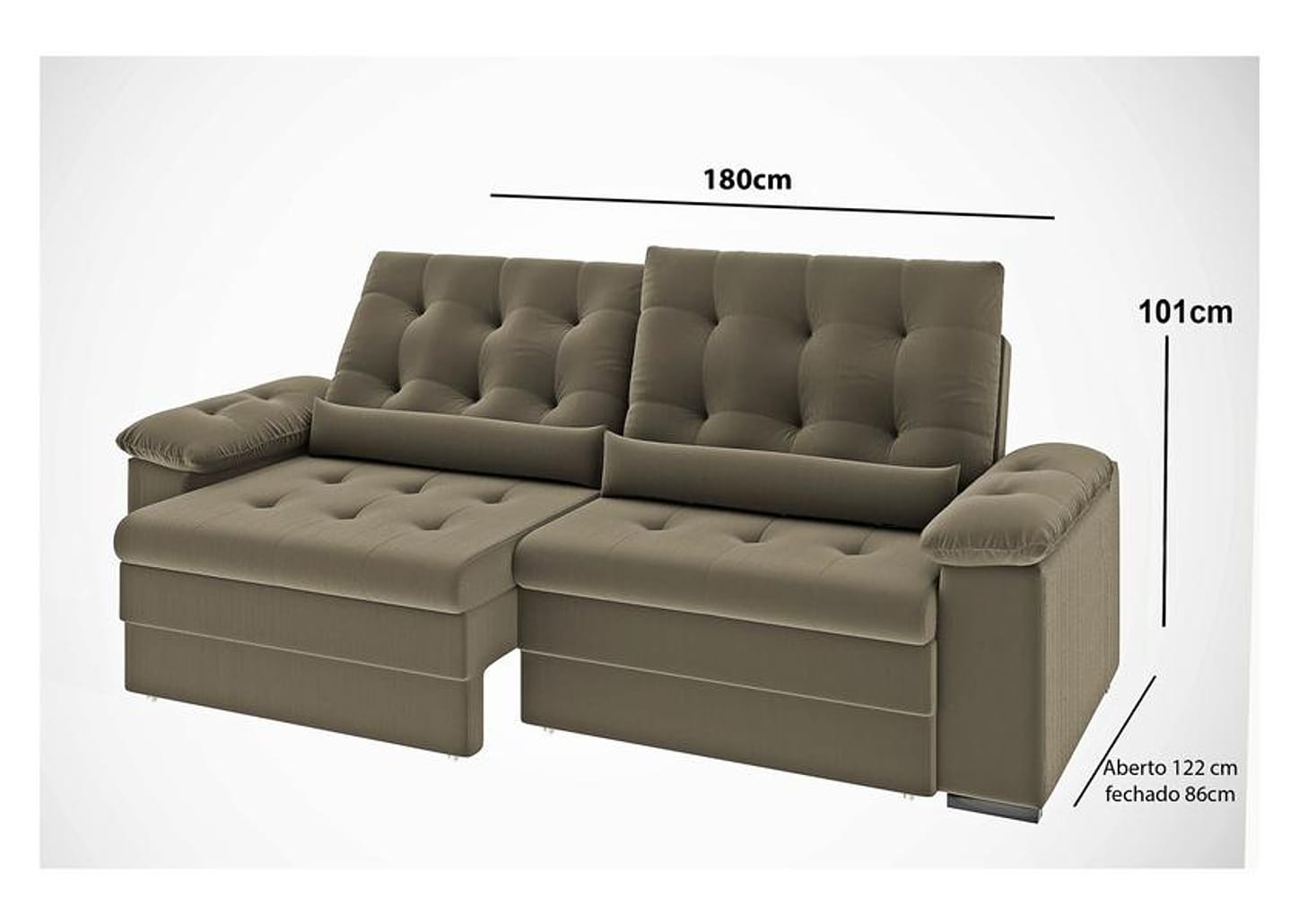 Sofá 2 Lugares Retrátil Reclinável Suede Phormatta Colômbia SMP