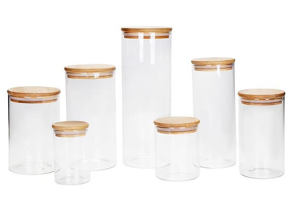 Jogo de Potes de Vidro Hermético Brinox com Tampa Redondo Ekko 7 Peças