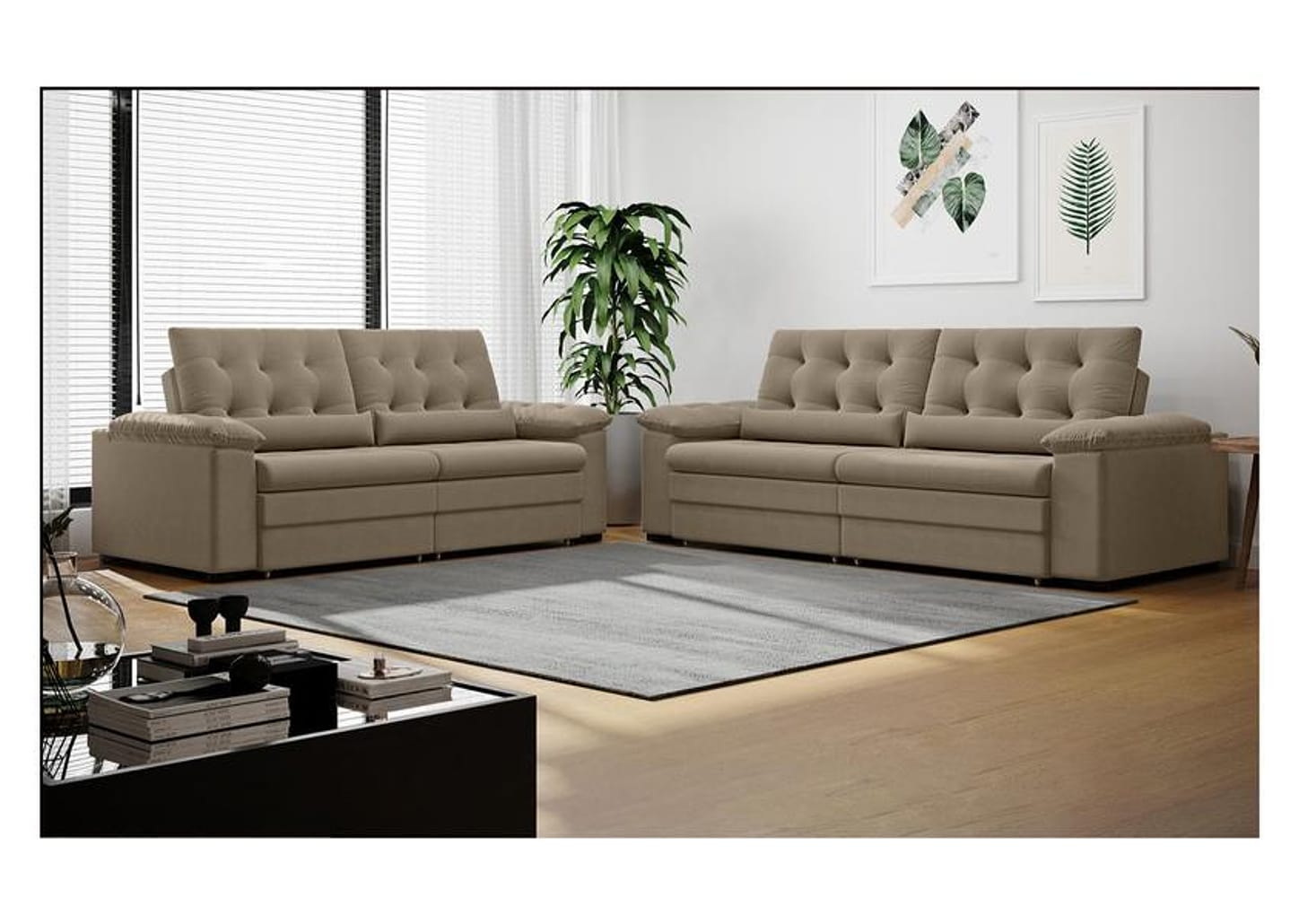 Sofá 2 e 3 lugares Retrátil Reclinável Suede Phormatta Colômbia SMP