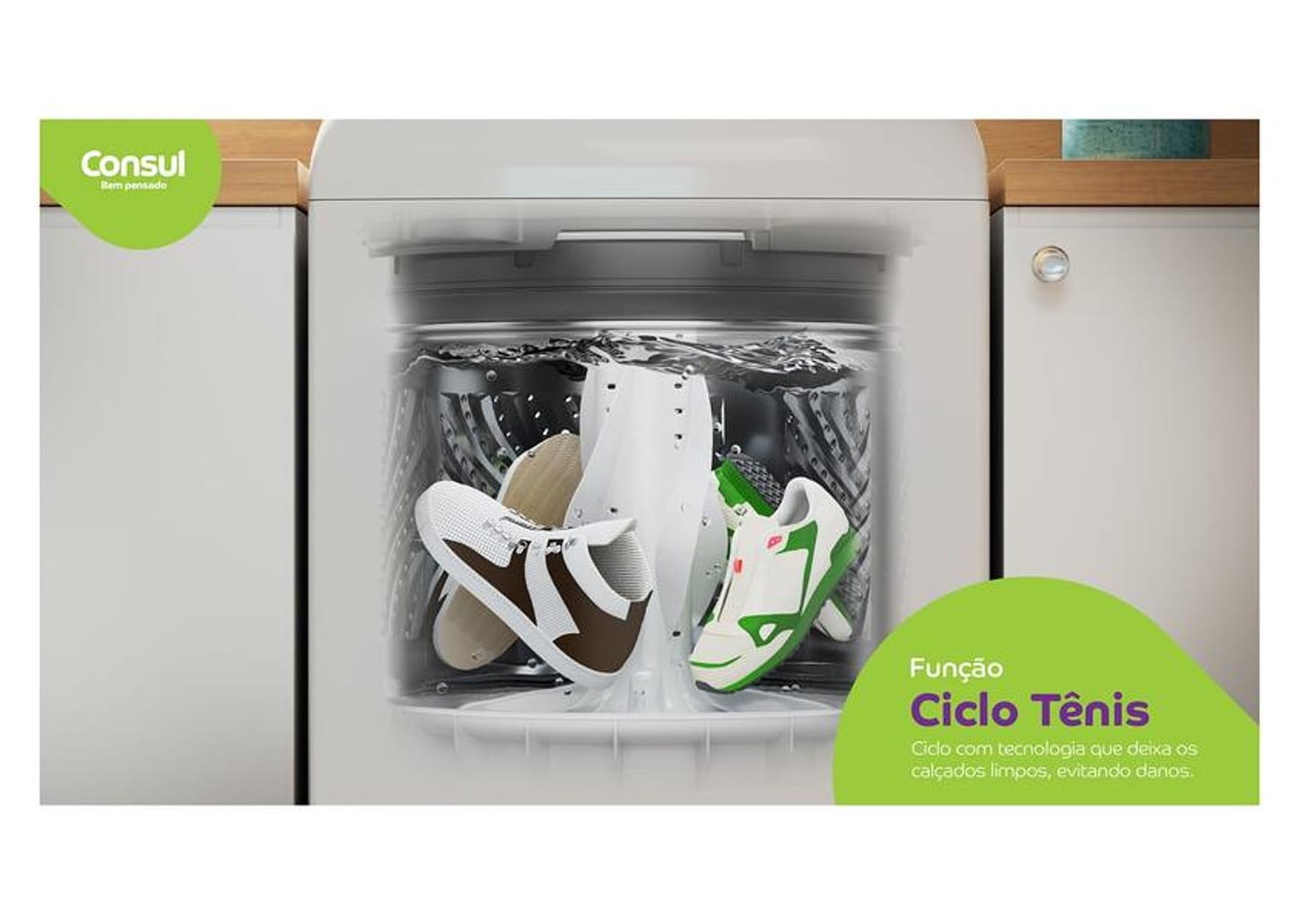 Lavadora de Roupas Consul 15kg Cesto Inox 12 Programas de Lavagem CWN15AB