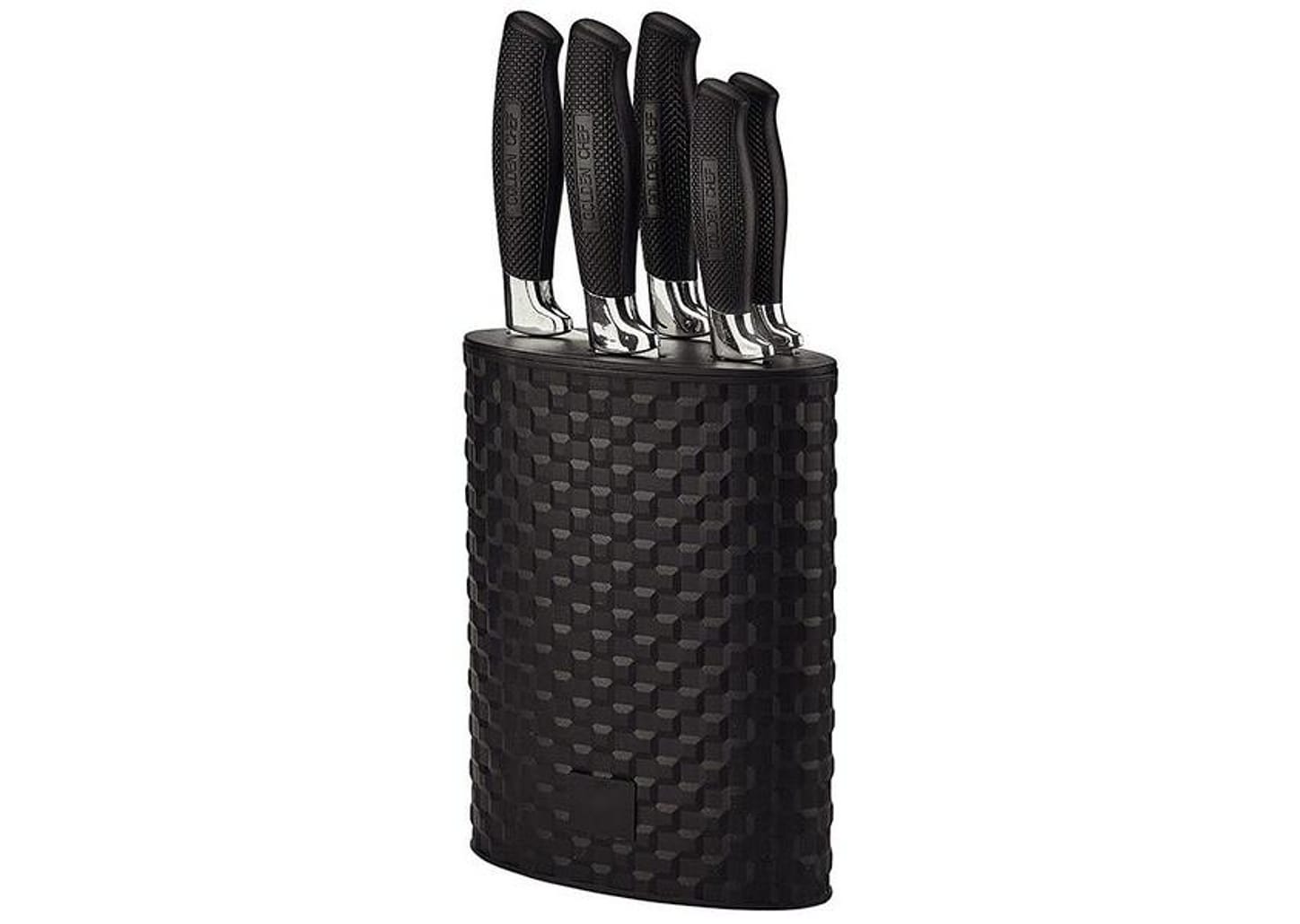 Jogo de Facas Hauskraft com Cepo Black 5 Peças