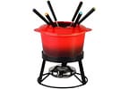 Conjunto Raclette e Aparelho de Fondue Cerâmica - Hauskraft Vermelho Aretha 11 Peças