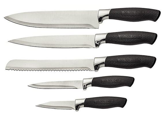 Jogo de Facas Hauskraft com Cepo Black 5 Peças