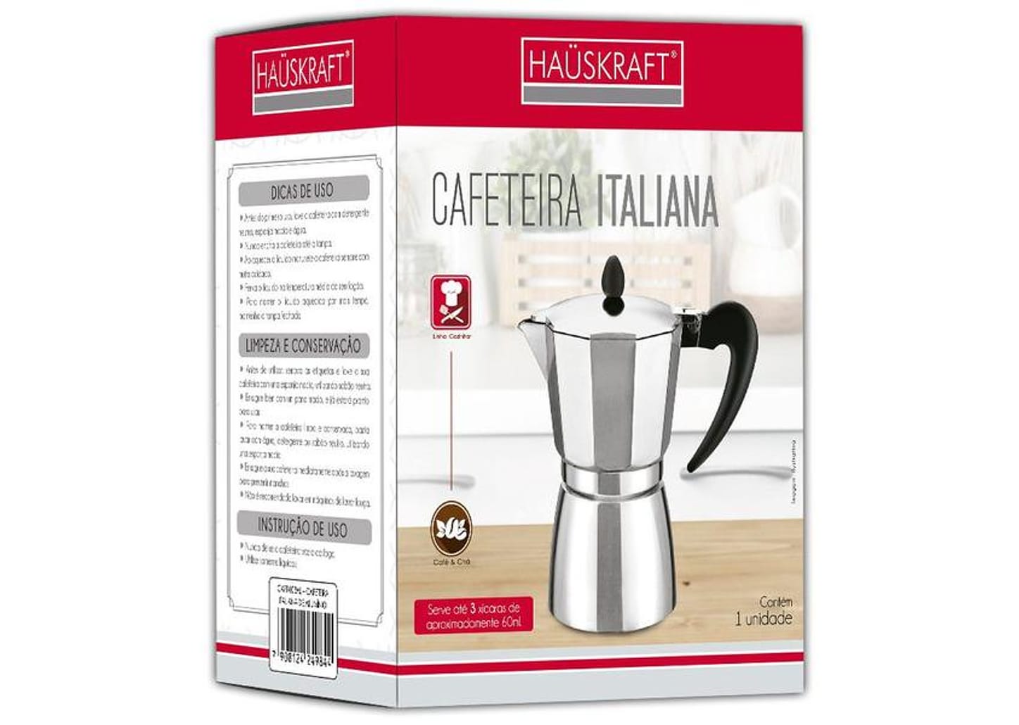 Cafeteria Italiana Hauskraft CAFT-003AL 3 Xícaras