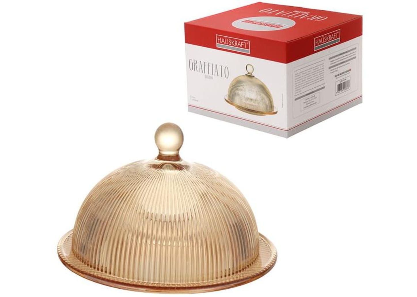 Queijeira com Tampa de Vidro Hauskraft Graffiato