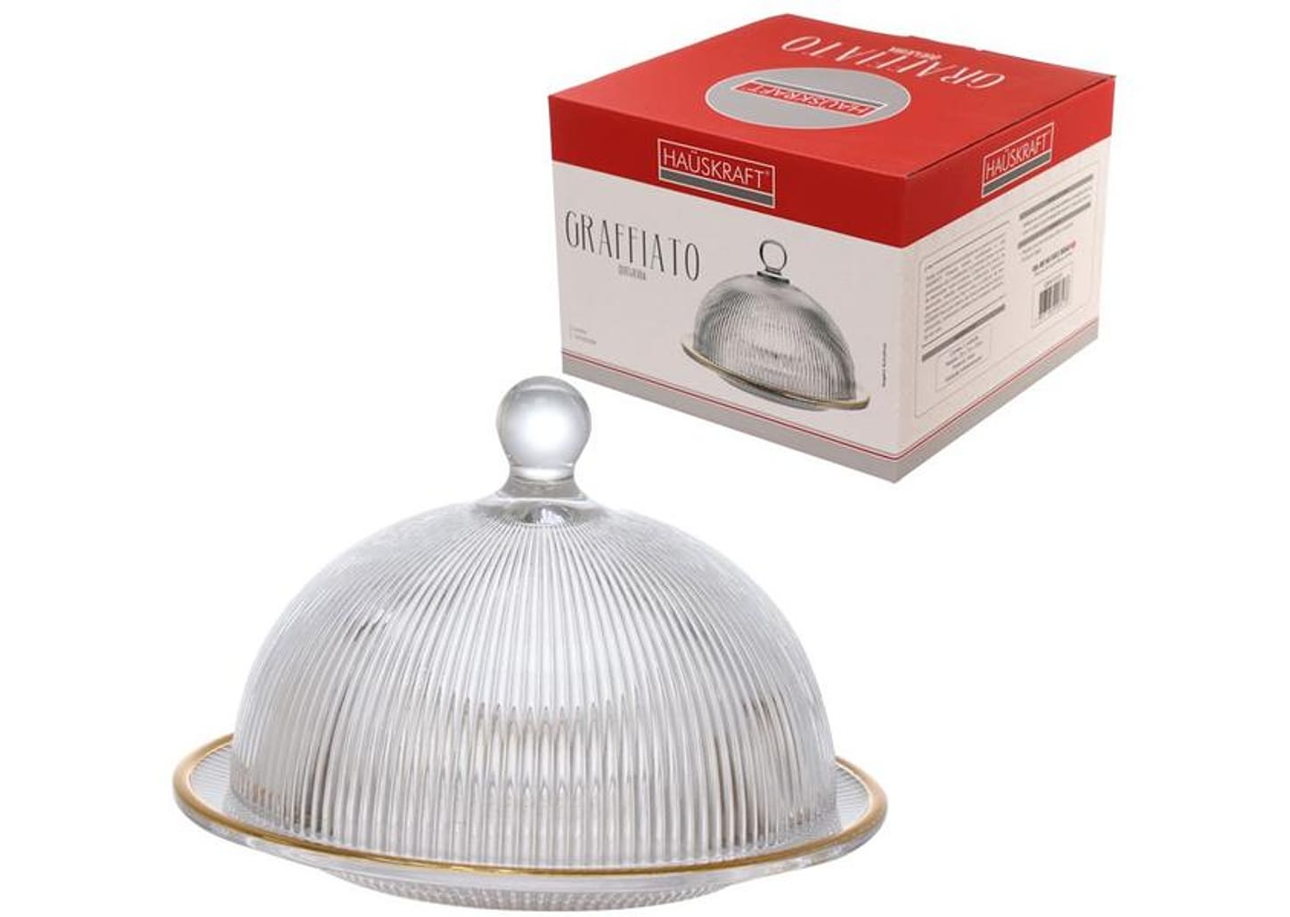 Queijeira com Tampa de Vidro Hauskraft Graffiato