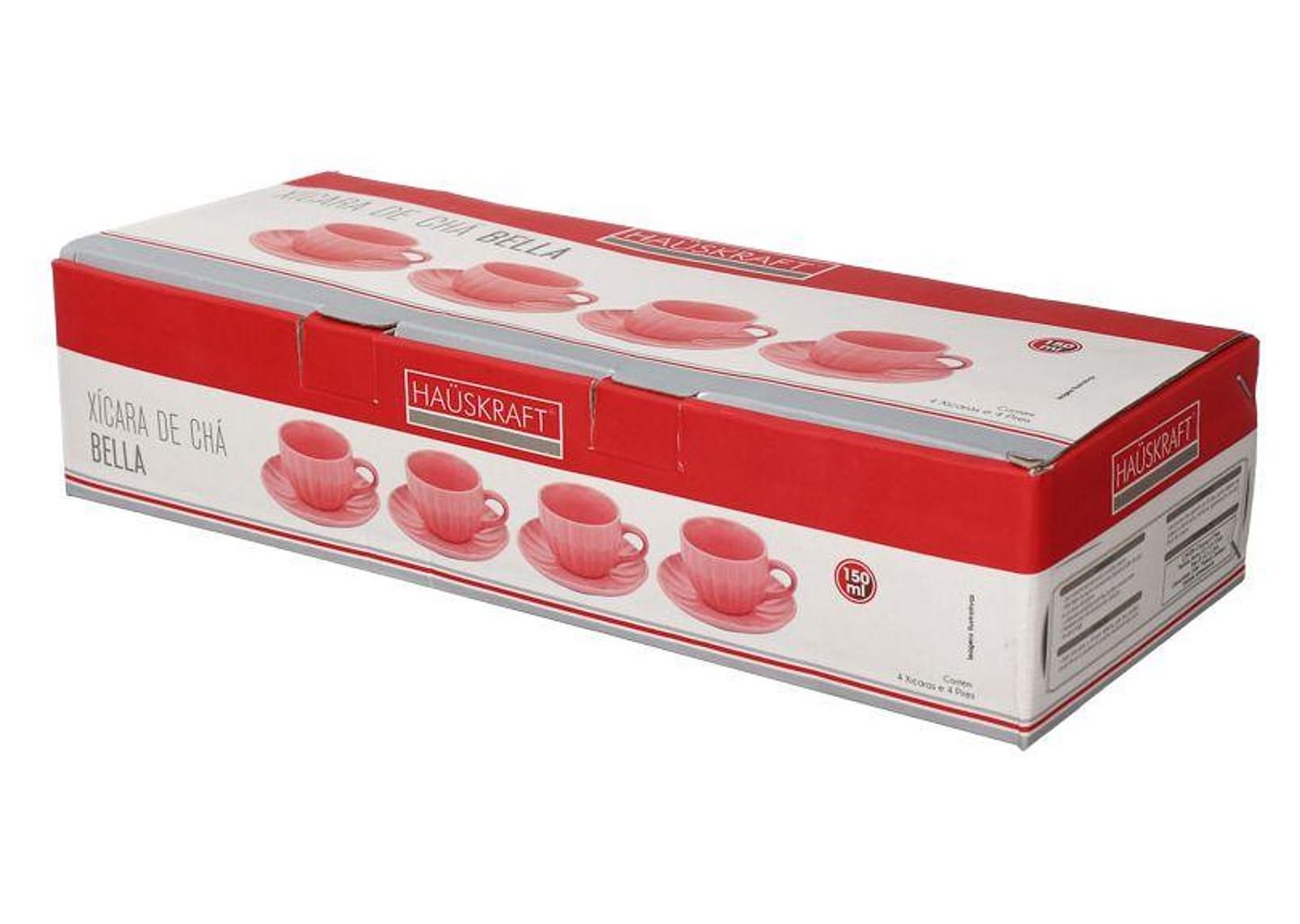 Jogo de Xícaras de Chá 150ml Hauskraft Bella 4 Peças
