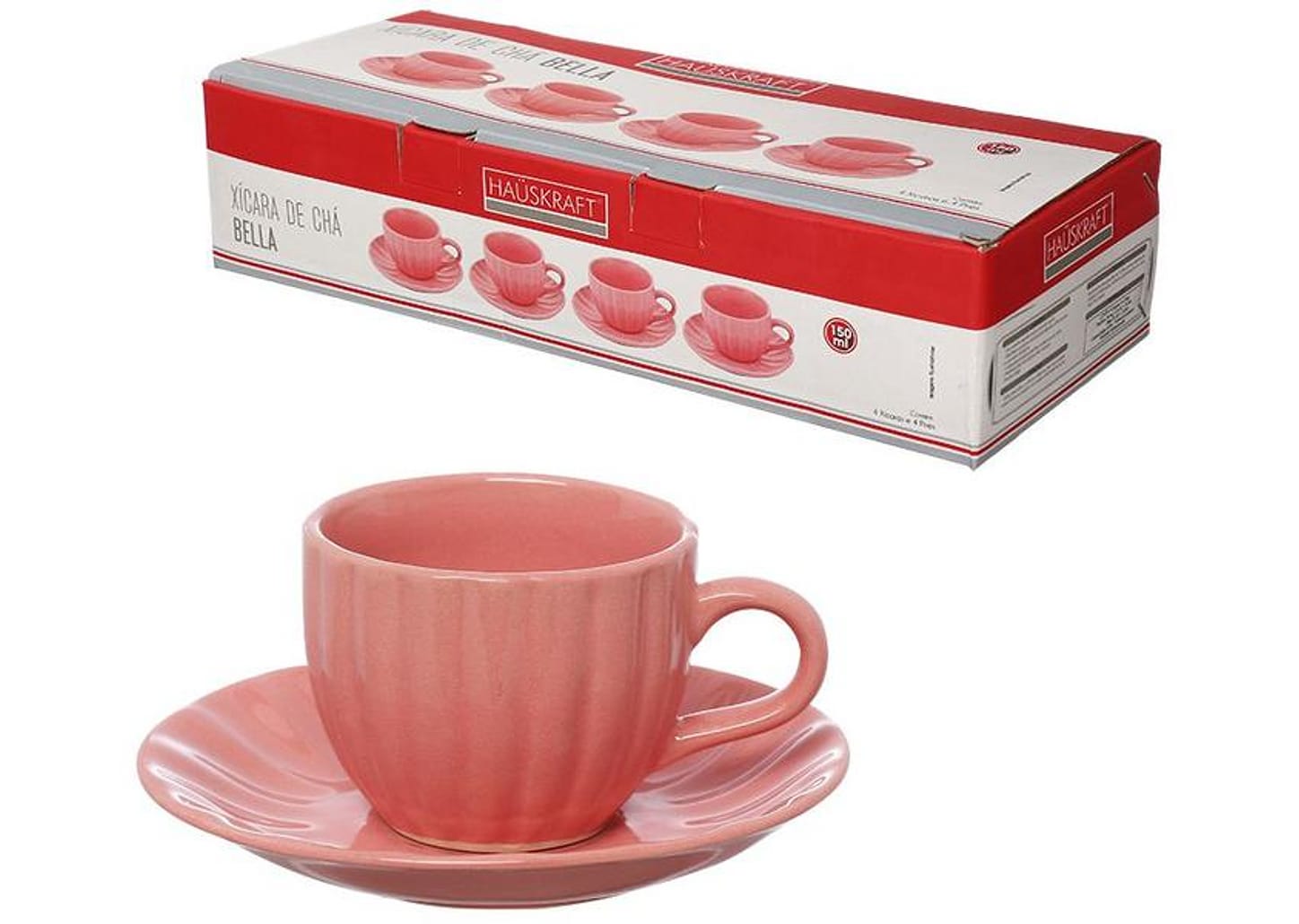Jogo de Xícaras de Chá 150ml Hauskraft Bella 4 Peças