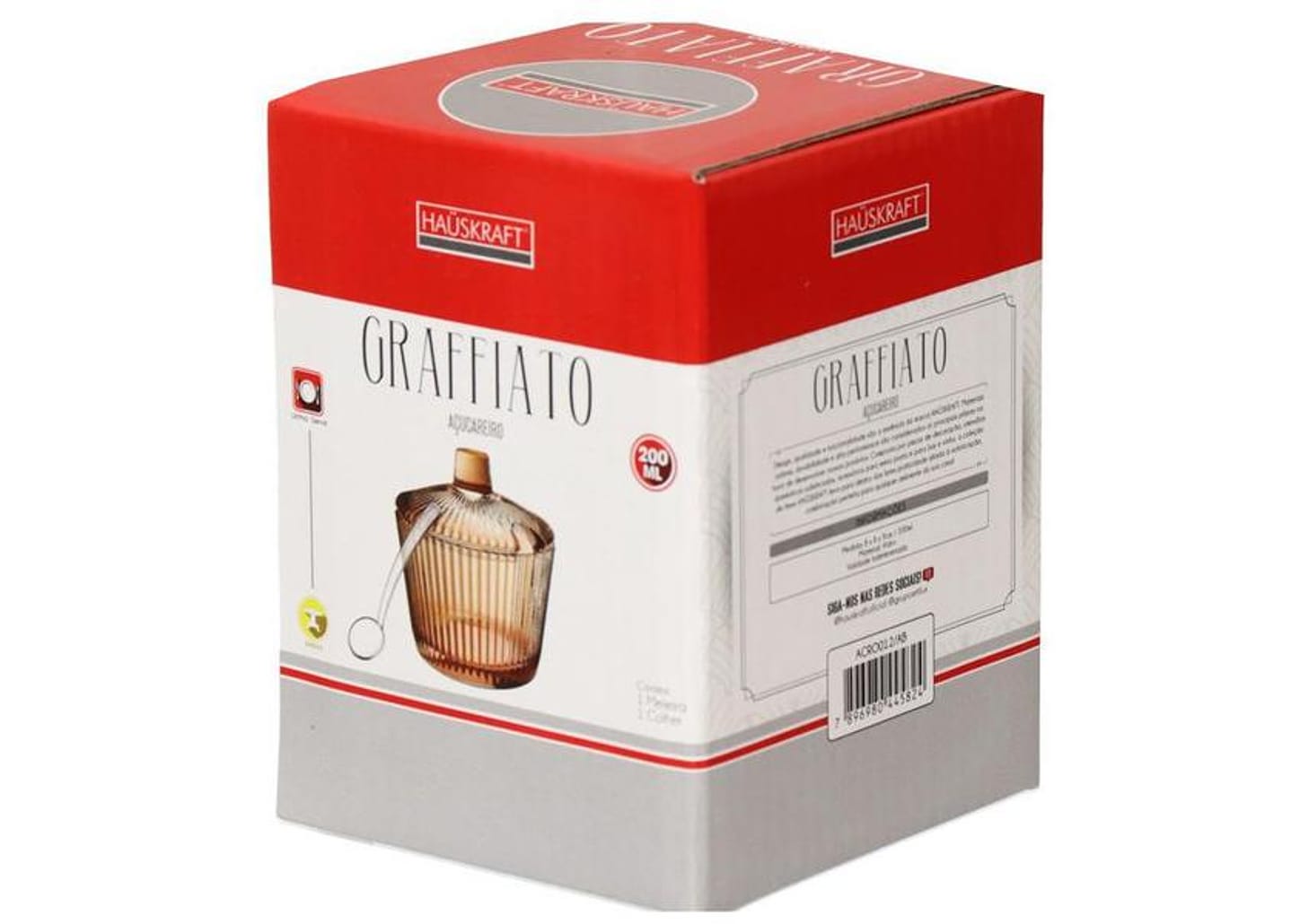 Açucareiro de Vidro com Colher Hauskraft Graffiato