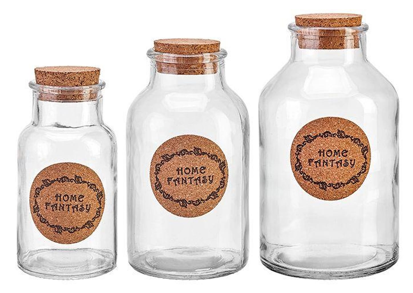 Jogo de Potes Hauskraft com Tampa Redondo Bergamo 3 Peças