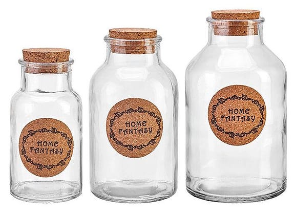 Jogo de Potes Hauskraft com Tampa Redondo Bergamo 3 Peças