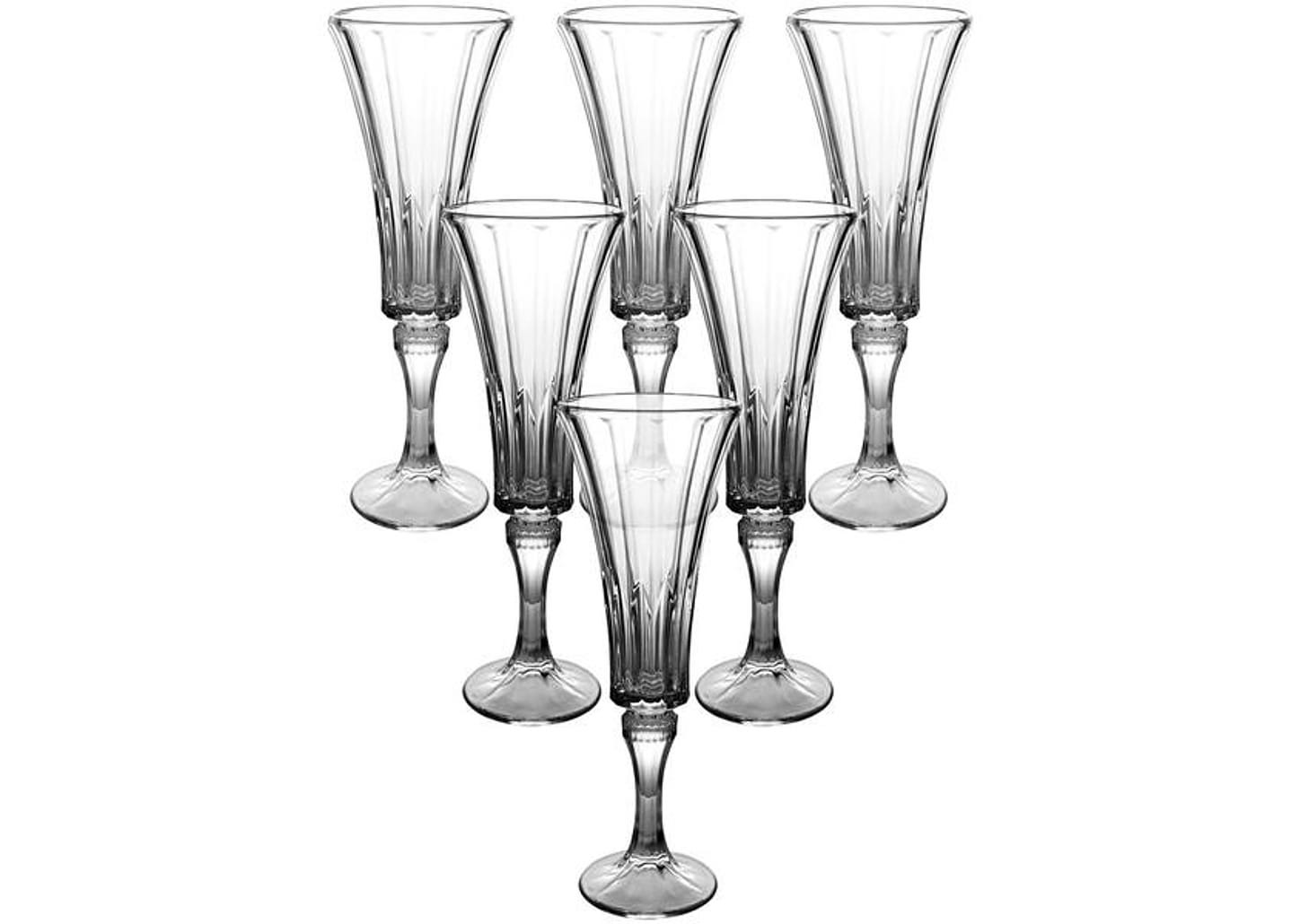 Jogo de Taças de Vidro para Champanhe Transparente 164ml 6 Peças Hauskraft Jennie