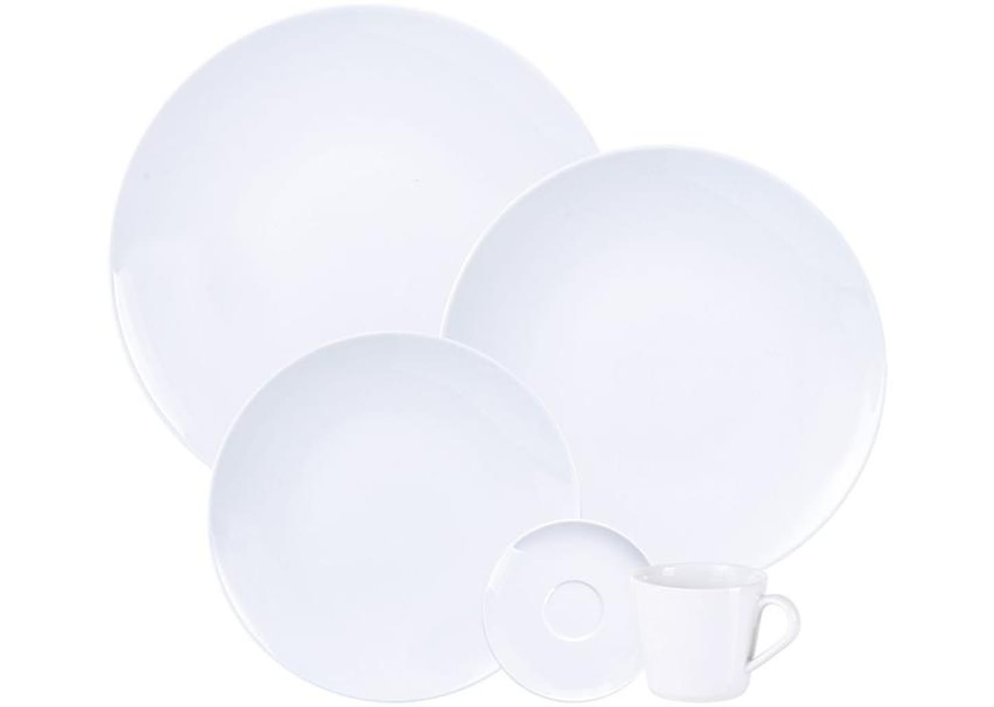 Aparelho de Jantar Chá 20 Peças Tramontina Redondo Porcelana Branco Leonora