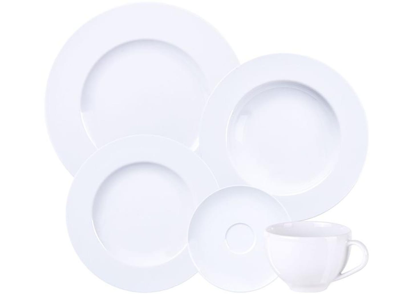 Aparelho de Jantar 20 Peças Tramontina Redondo Porcelana Branco Maria Augusta