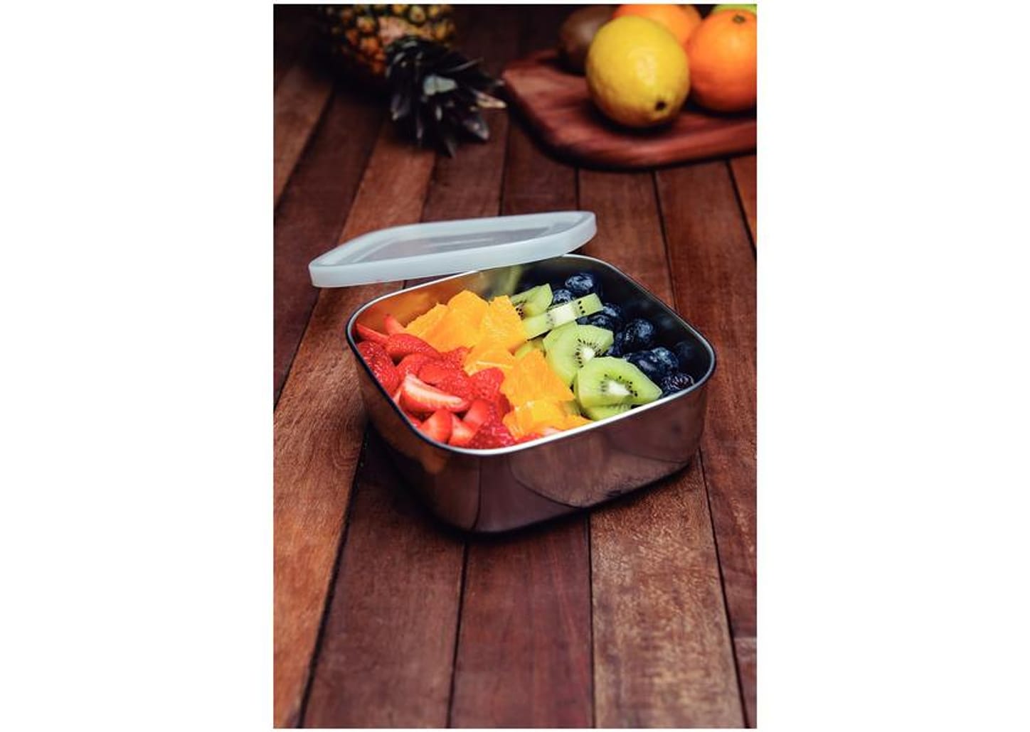 Jogo de Potes de Inox Tramontina com Tampa Quadrado Freezinox 3 Peças