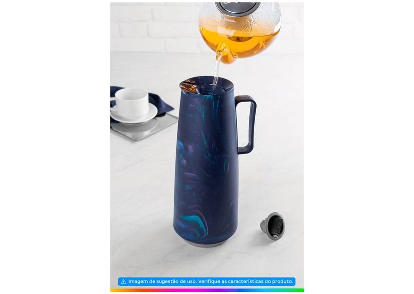 Bule de Chá e Café de Plástico Azul 1L Tramontina Exata