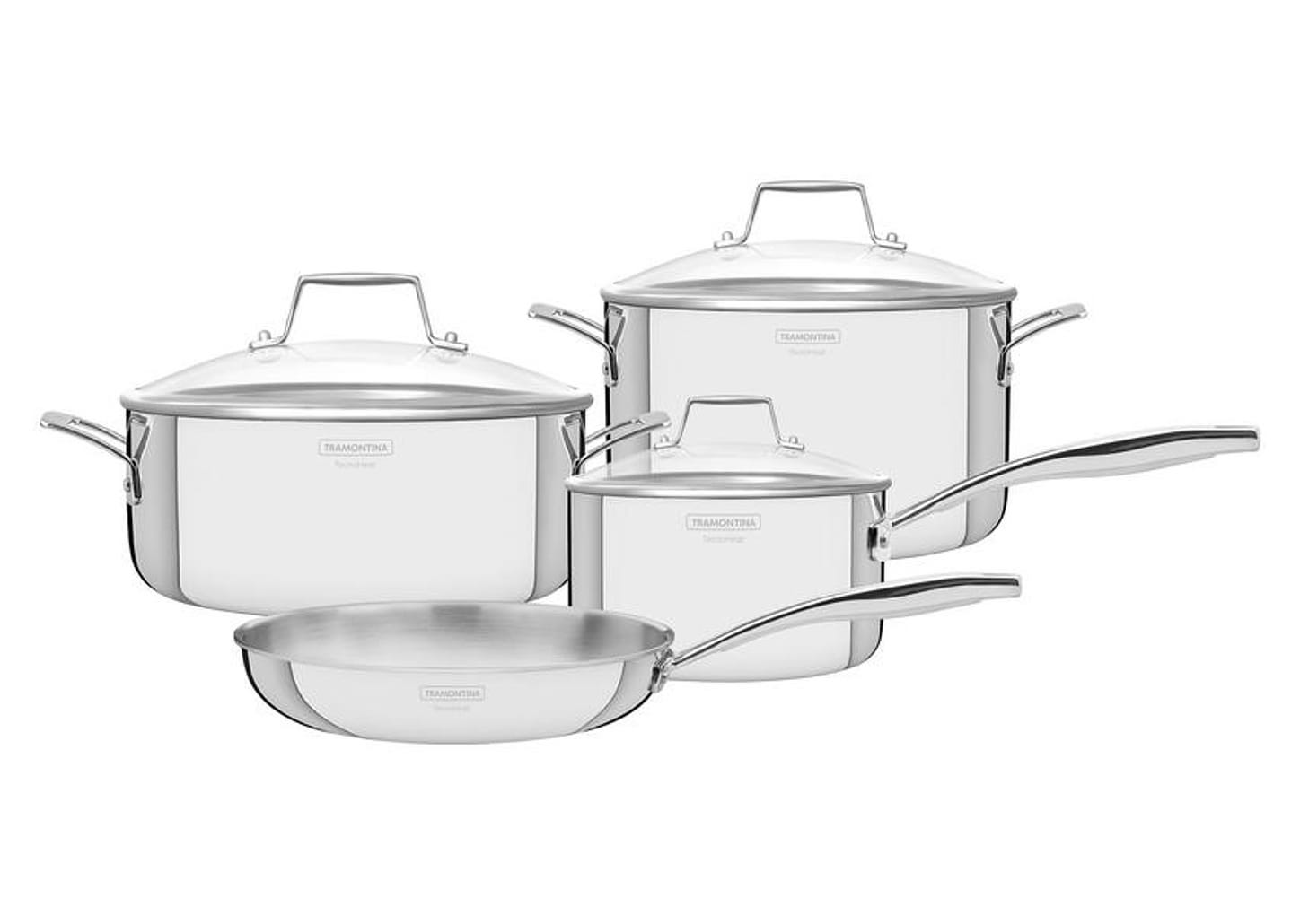 Jogo de Panelas Tramontina Inox Prata 4 Peças Grano