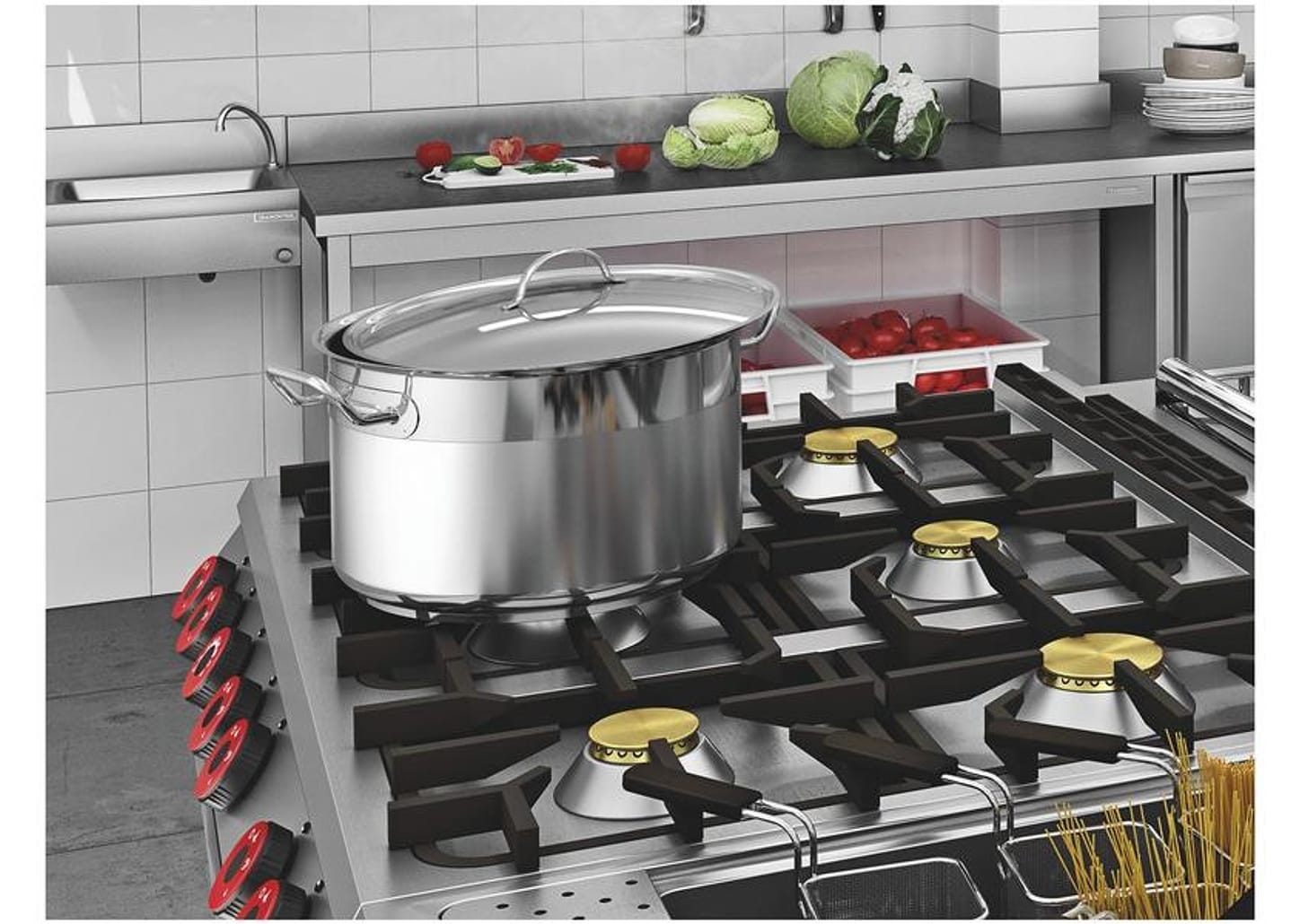 Caçarola Tramontina Inox Fundo Triplo 40cm 23L Professional
