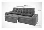 Sofá 3 Lugares Retrátil Reclinável Suede Phormatta Colômbia SMP
