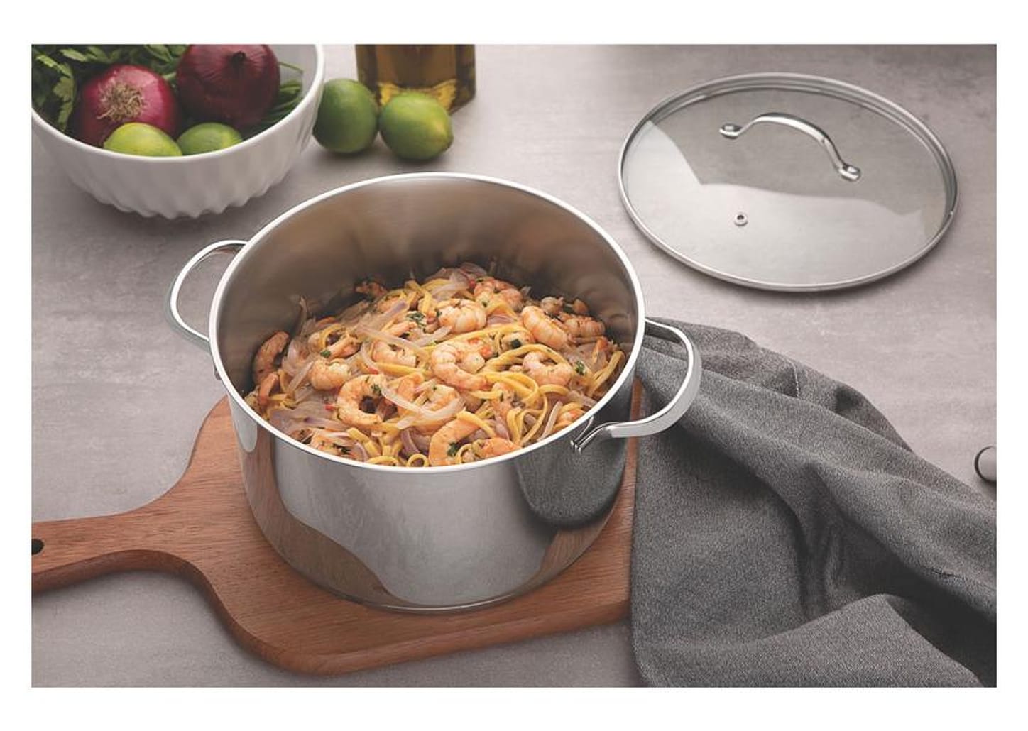 Caçarola Tramontina Inox Fundo Triplo 24cm 6,1L Una