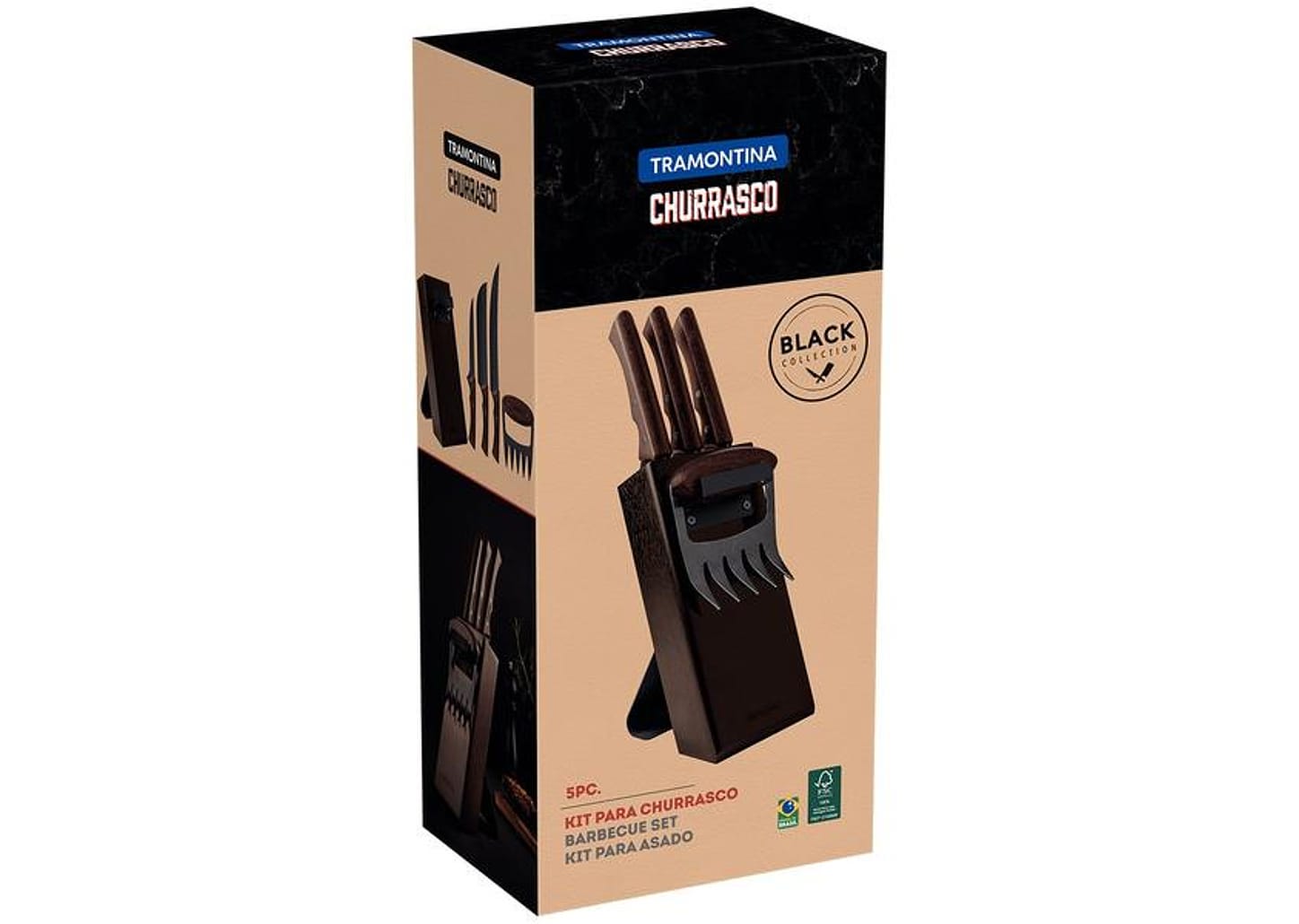 Kit Churrasco Tramontina Black 5 Peças