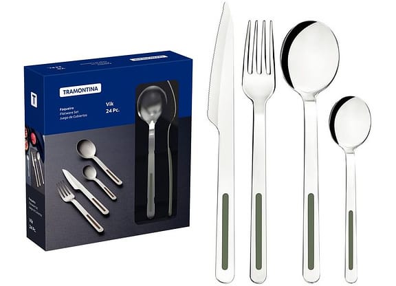 Faqueiro Tramontina Inox 24 Peças Vik Oliva