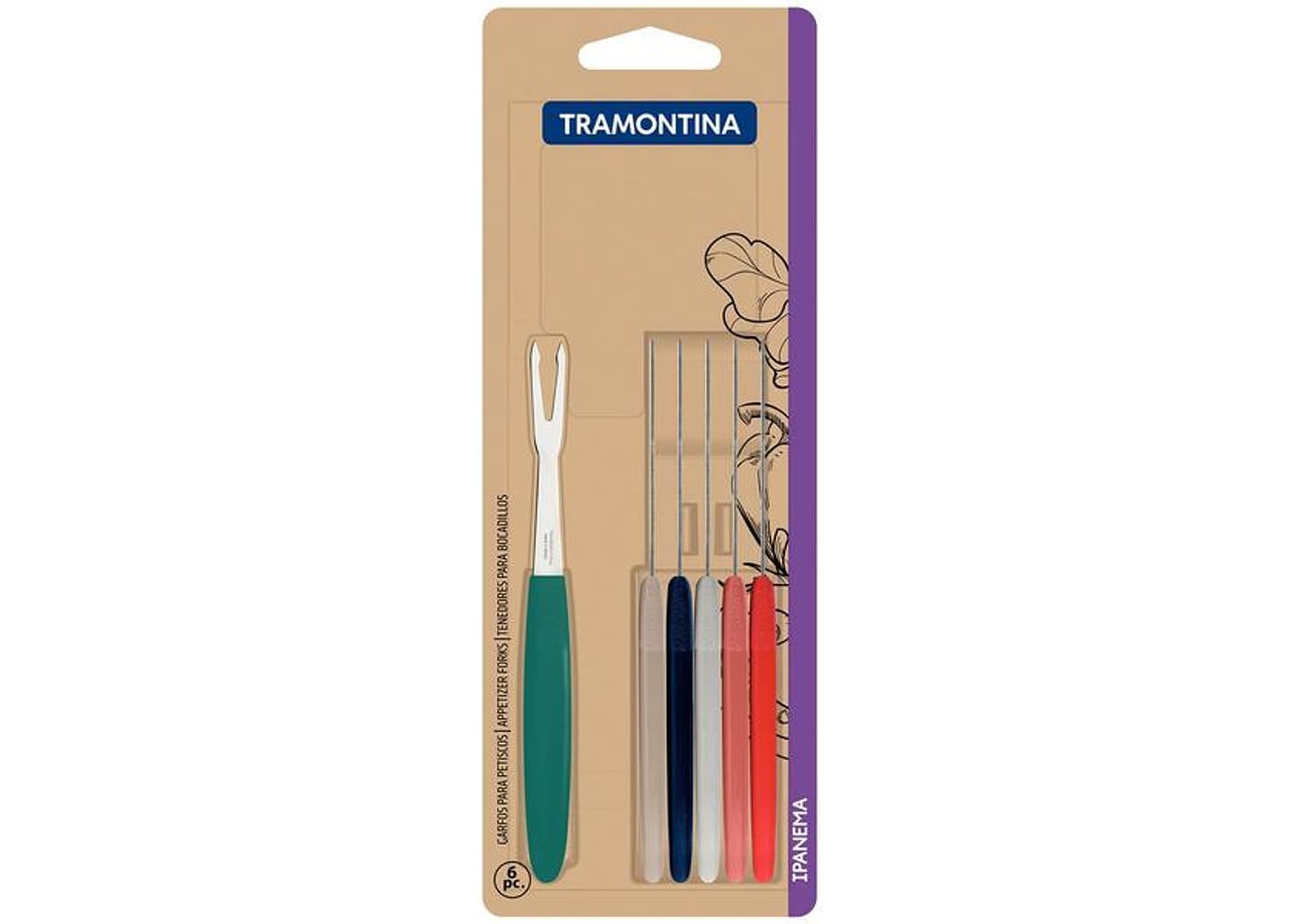 Jogo de Garfos para Petisco Tramontina Ipanema 6 peças