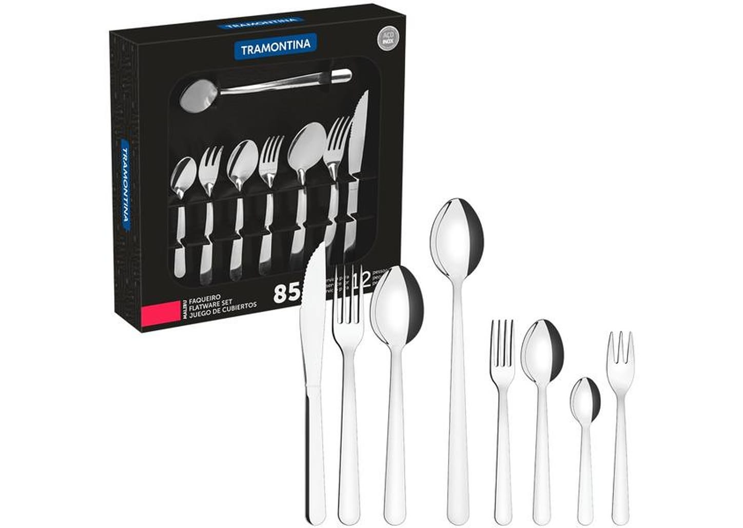 Faqueiro Tramontina Inox 85 Peças Malibu