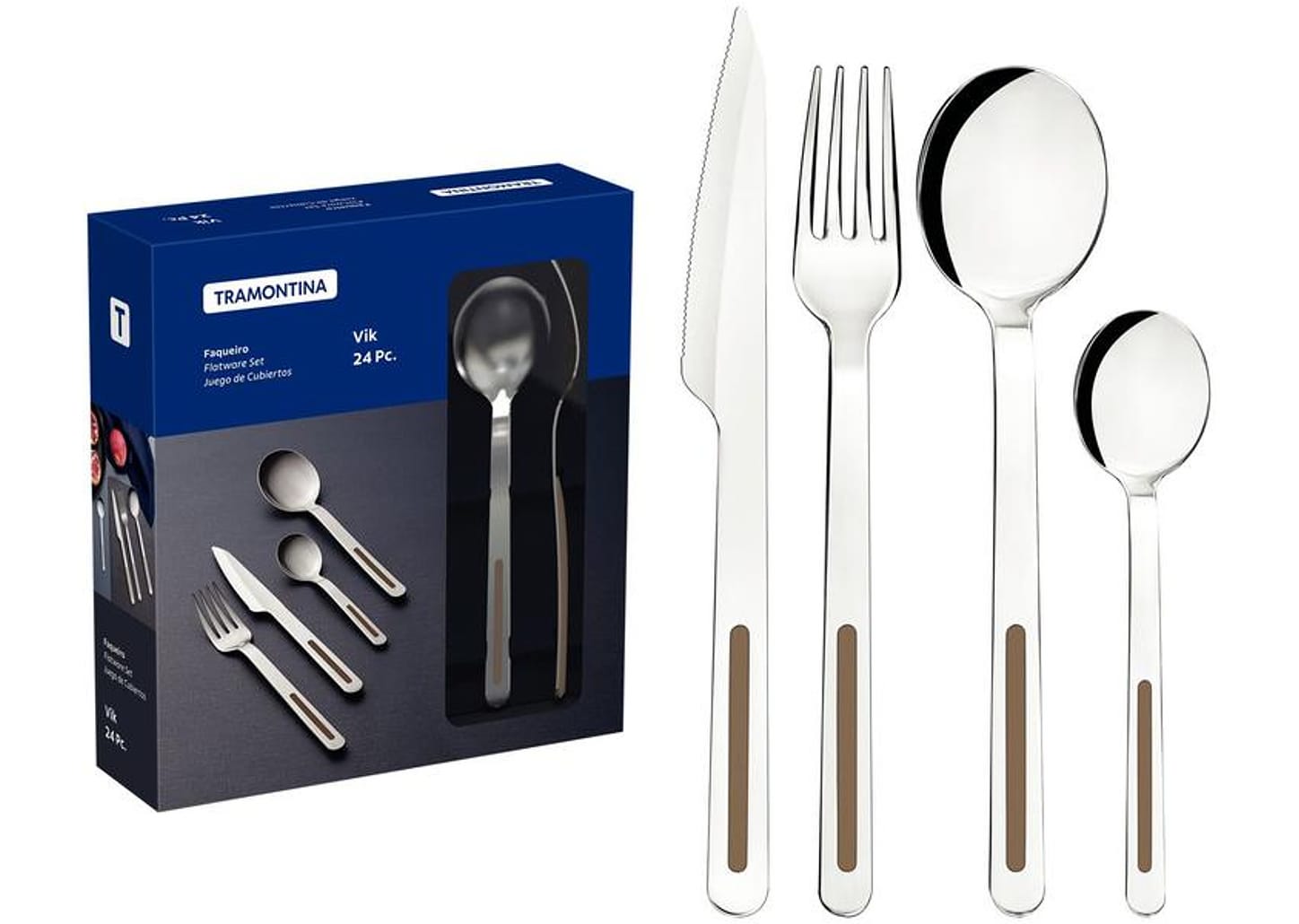 Faqueiro Tramontina Inox 24 Peças Vik Ágata