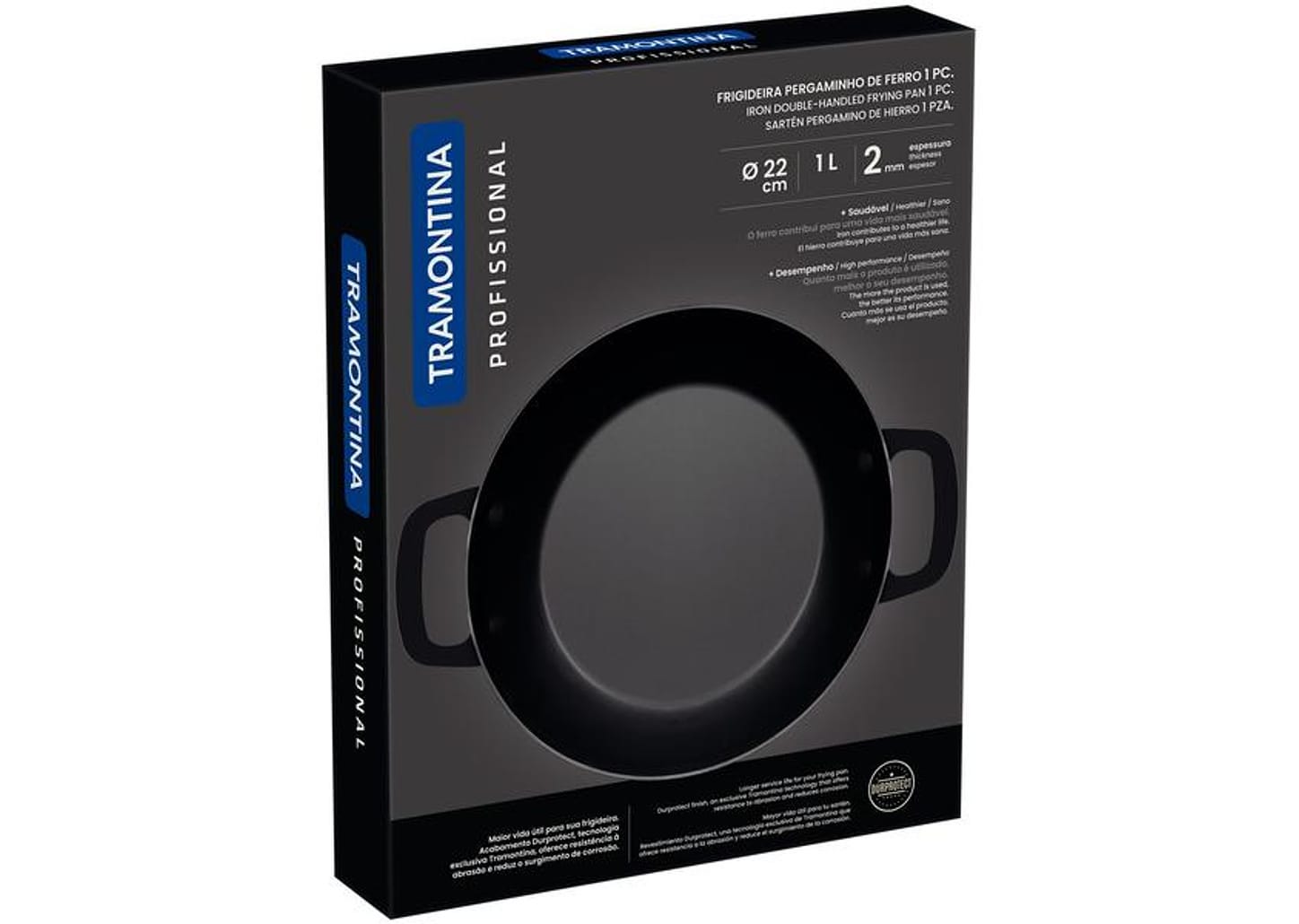 Frigideira Tramontina de Ferro Profissional Pergaminho 20764022 Preta 22cm