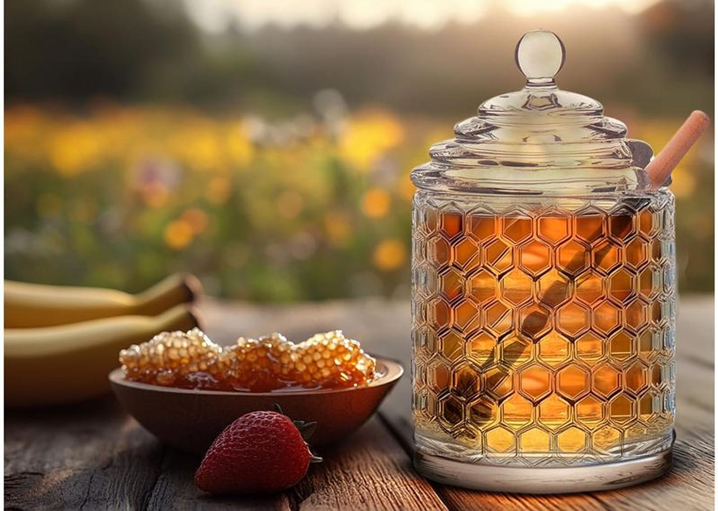 Meleira de Vidro Hauskraft Sweet com Colher 320ml