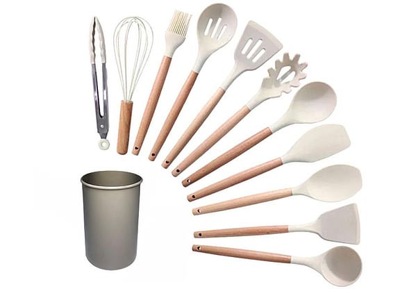 Conjunto de Utensílios de Silicone e Madeira Brinox Top Pratic Cousine 12 Peças