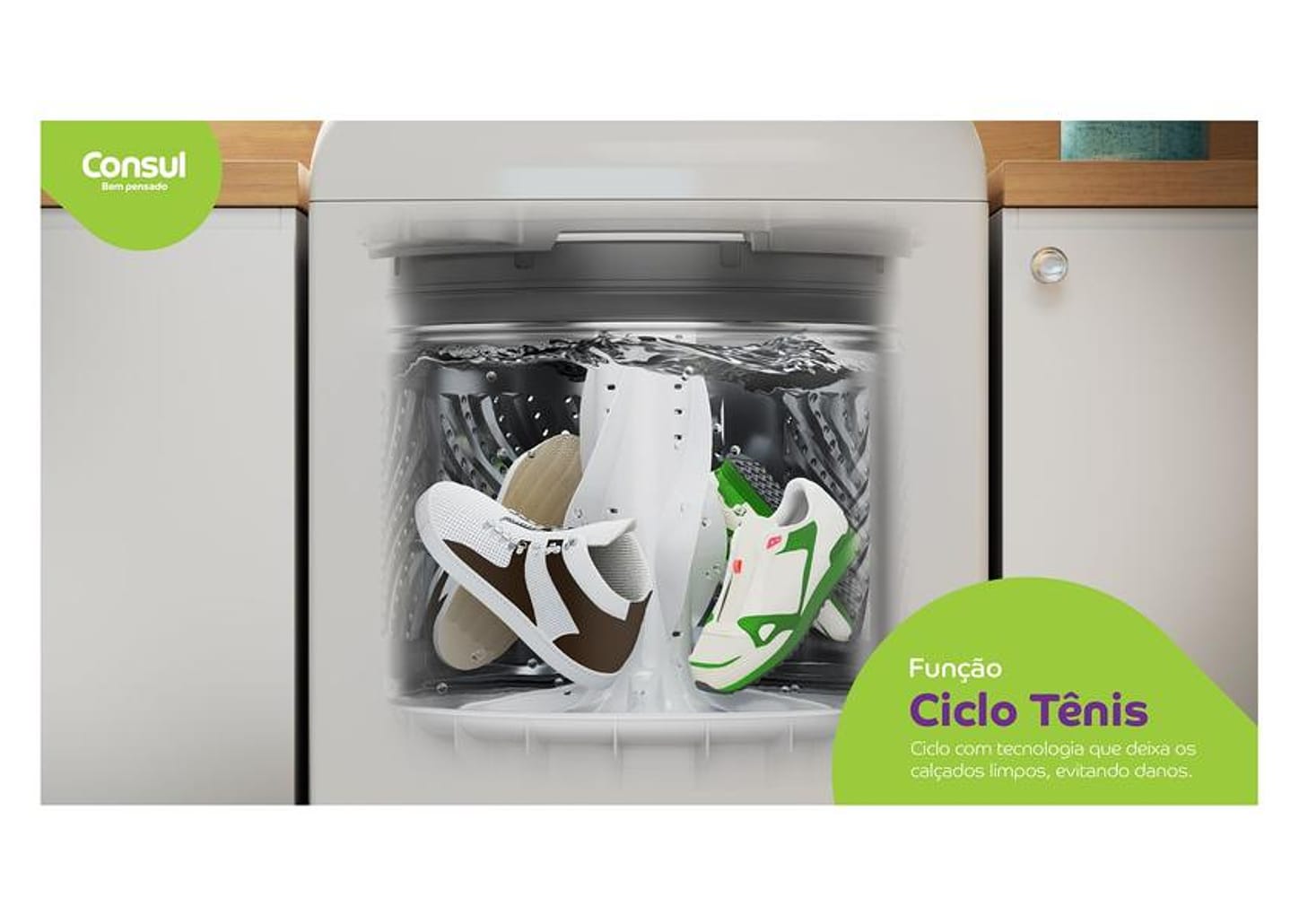 Lavadora de Roupas Consul 15kg Cesto Inox 12 Programas de Lavagem CWN15AB