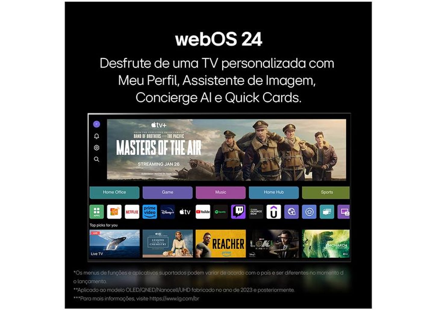 Smart TV 65" 4K UHD LCD LG 65UT8050PSA AI Processor Wi-Fi e Bluetooth 3 HDMI 2 USB